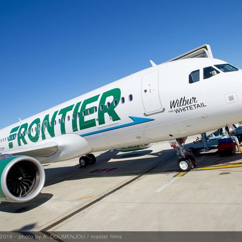 Ein Flugzeug des US-Billigfliegers Frontier Airlines