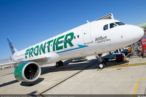 Ein Flugzeug des US-Billigfliegers Frontier Airlines