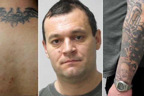 Die Polizei fahndet bundesweit nach Friedrich Wilhelm Koch. Besonders auffällig sind seine Tattoos.