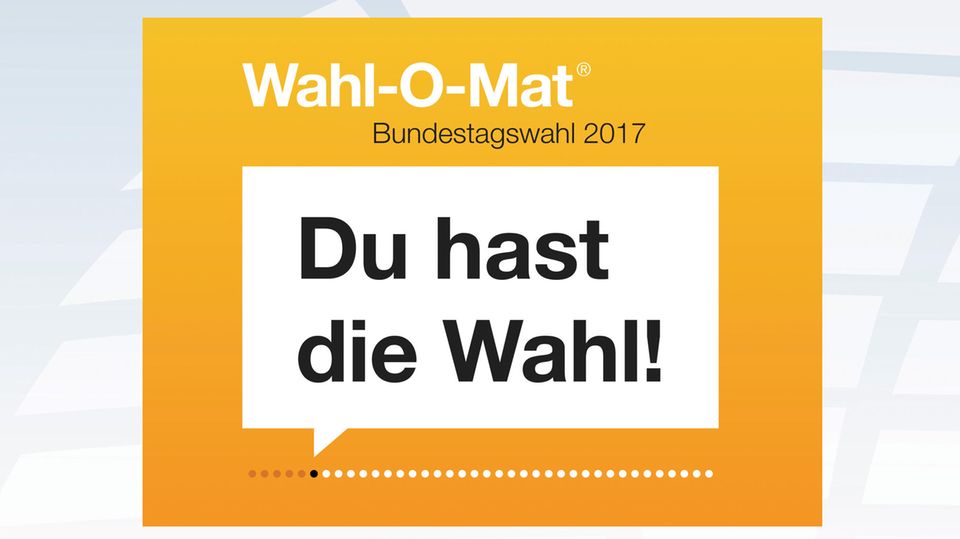 Startanzeige des Wahl-O-Mat zur Bundestagswahl 2017