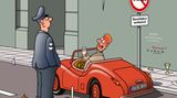 Cartoon zum Tag des Notrufs: Wo bleibt Feuerwehrmann Horst?