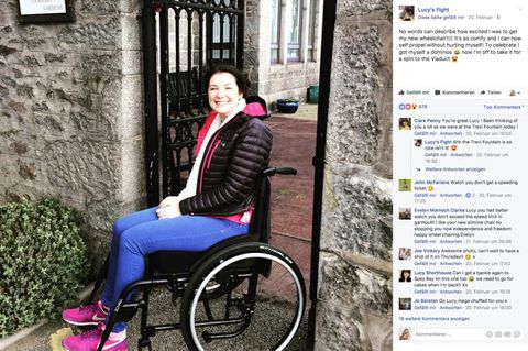 Lucy postet auf der Facebook-Seite "Lucy's Fight" Bilder von sich