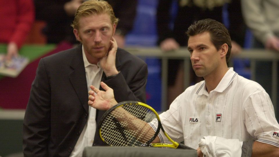 Sportliches Comeback: Oktober 1997: Boris Becker (li) und Carl-Uwe Steeb (re) lösen Niki Pilic als Verantwortlichen des Tennisbundes ab Oktober 1997: Boris Becker (li) und Carl-Uwe Steeb (re) lösen Niki Pilic als Verantwortlichen des Tennisbundes ab