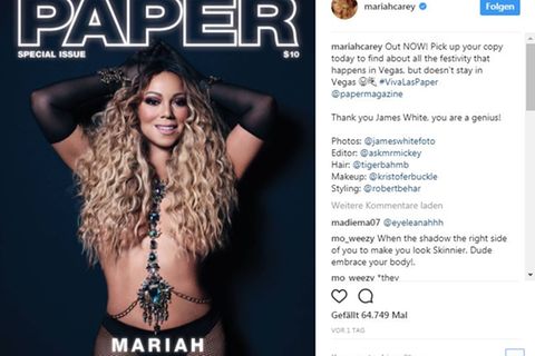 Mariah Carey auf dem Cover des "Papermagazins"