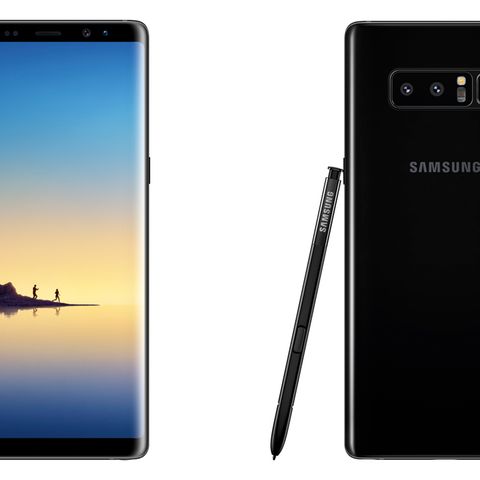 Das Samsung Galaxy Note 8 in der Front- und Rückansicht