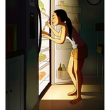 Nachts den Kühlschrank plündern