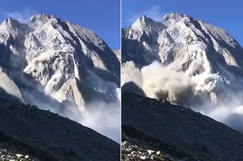 Piz Cengalo in der Schweiz: Augenzeugenvideo zeigt Moment des gewaltigen Bergrutsches