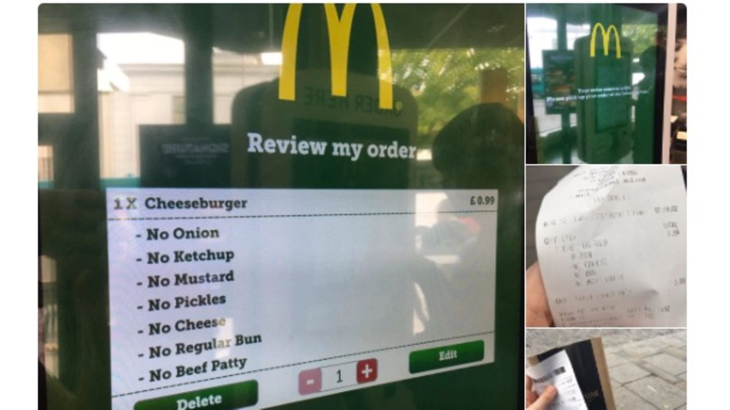 Eine Cheeseburger-Bestellung bei McDonald's.