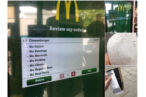 Eine Cheeseburger-Bestellung bei McDonald's.