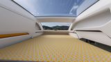 Das Bett im Alkoven ist 1,72 Meter lang und 1,32 Meter breit.