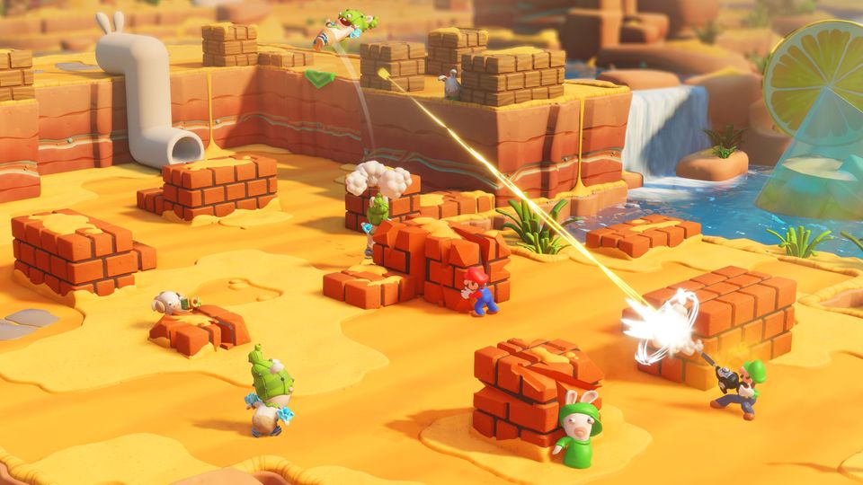 Mario & Rabbids Kingdom Battle Test Eine Kampfszene in Mario & Rabbids Kingdom Battle