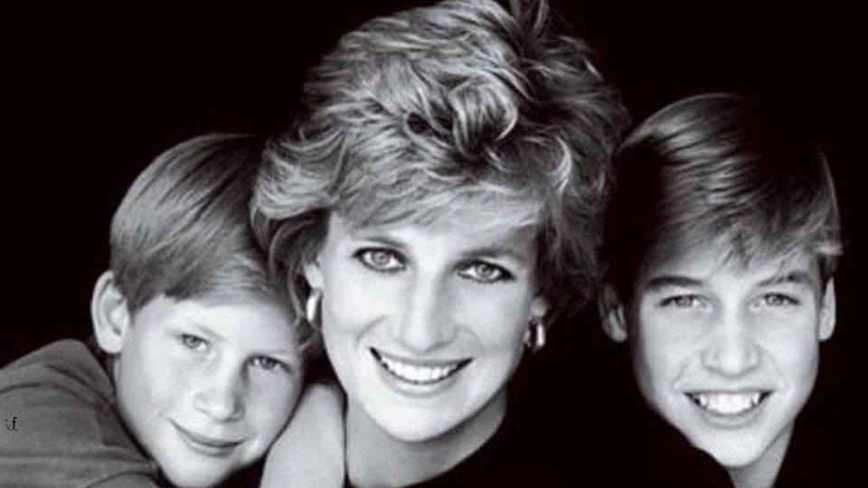 Diana mit Söhnen Harry und William