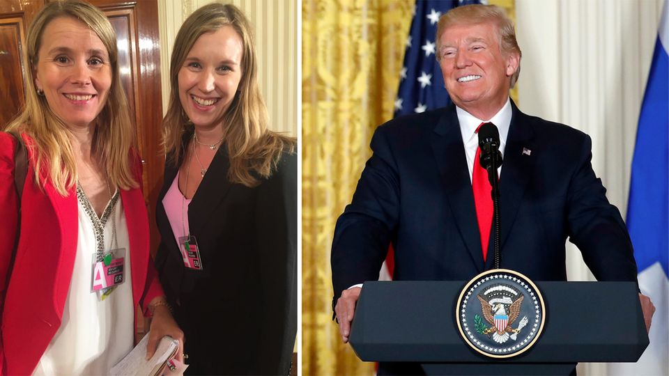 Trump Finnland Journalistinnen Verwechslung Finnland: Trump verwechselt zwei blonde Journalistinnen