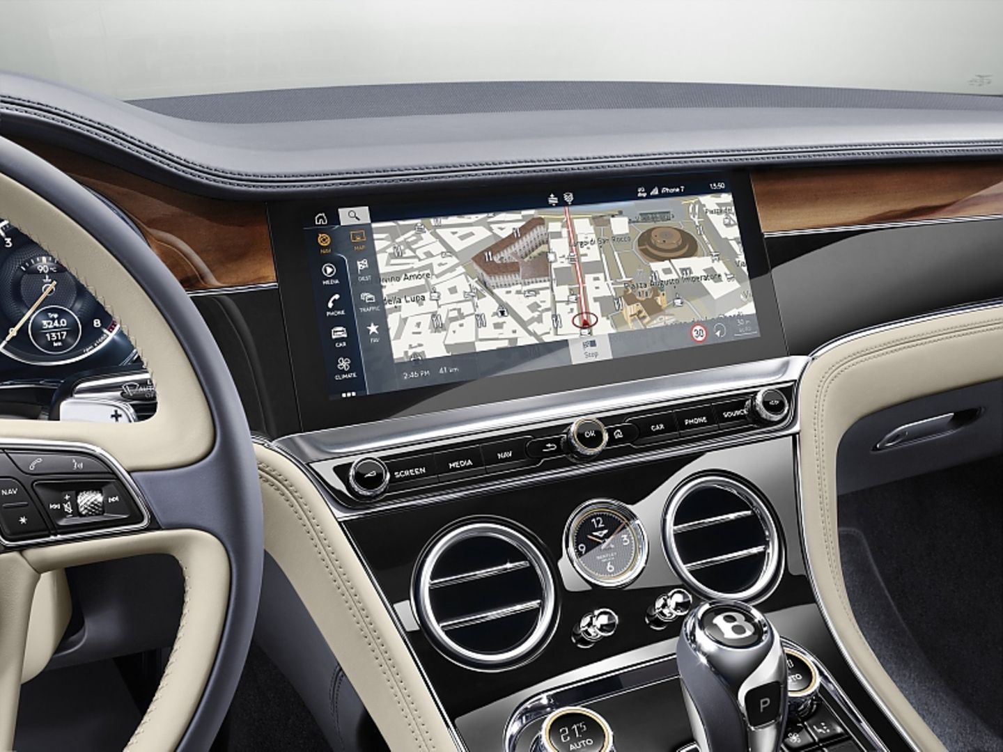 Das 12,3 Zoll Display dient als zentrale Informationsquelle