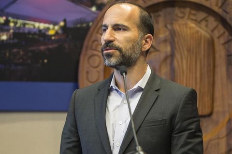 Der neue Uber-Chef Dara Khosrowshari bei einem öffentlichen Auftritt