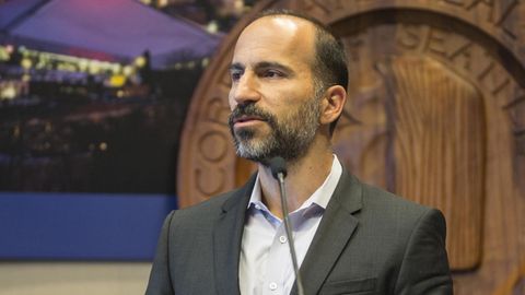 Der neue Uber-Chef Dara Khosrowshari bei einem öffentlichen Auftritt