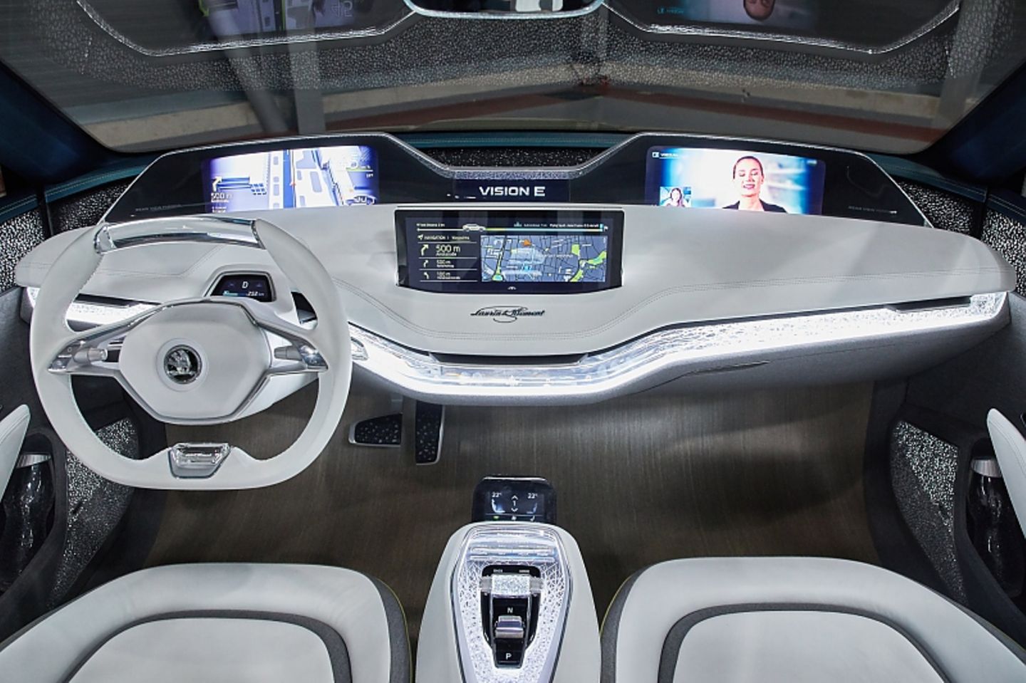 Das Cockpit des Skoda Vision E