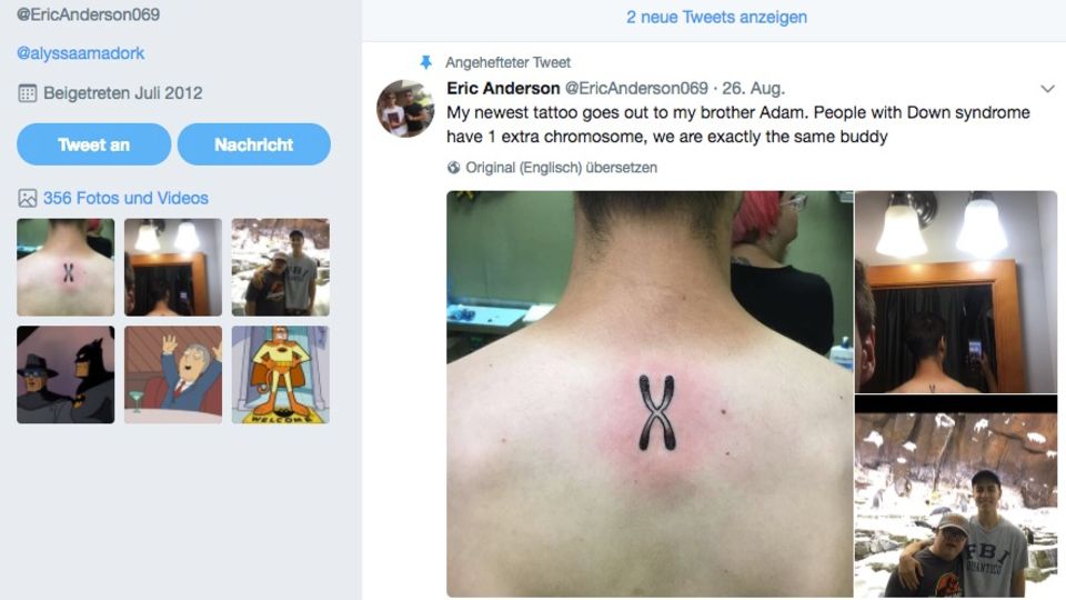 Twitter-User zeigt ein Bild von seinem Chromosom-Tattoo