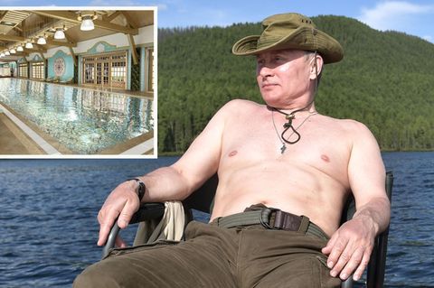 Wladimir Putin bei einem Kurzurlaub in den Bergen der russischen Republik Tuwa