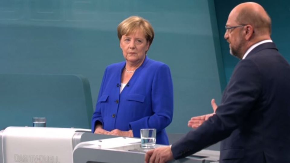 Angela Merkel und Martin Schulz im TV-Duell