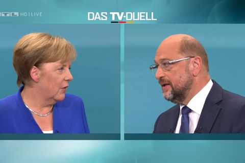 Ein glanzloses Duell: Kanzlerin Angela Merkel und ihr Herausforderer Martin Schulz