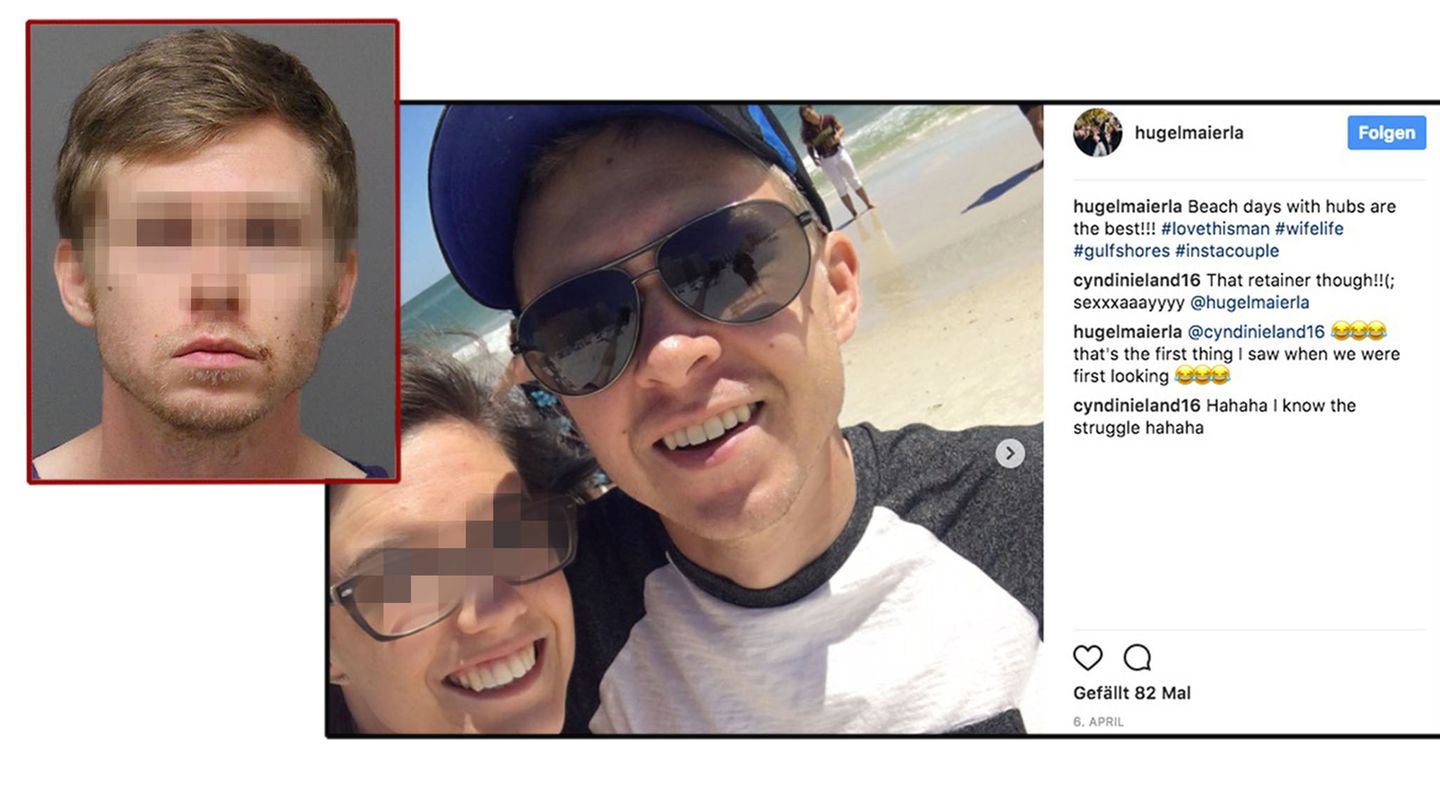 Matthew James Phelps (l. und r.) steht im Verdacht, seine Frau (M.) erstochen zu haben