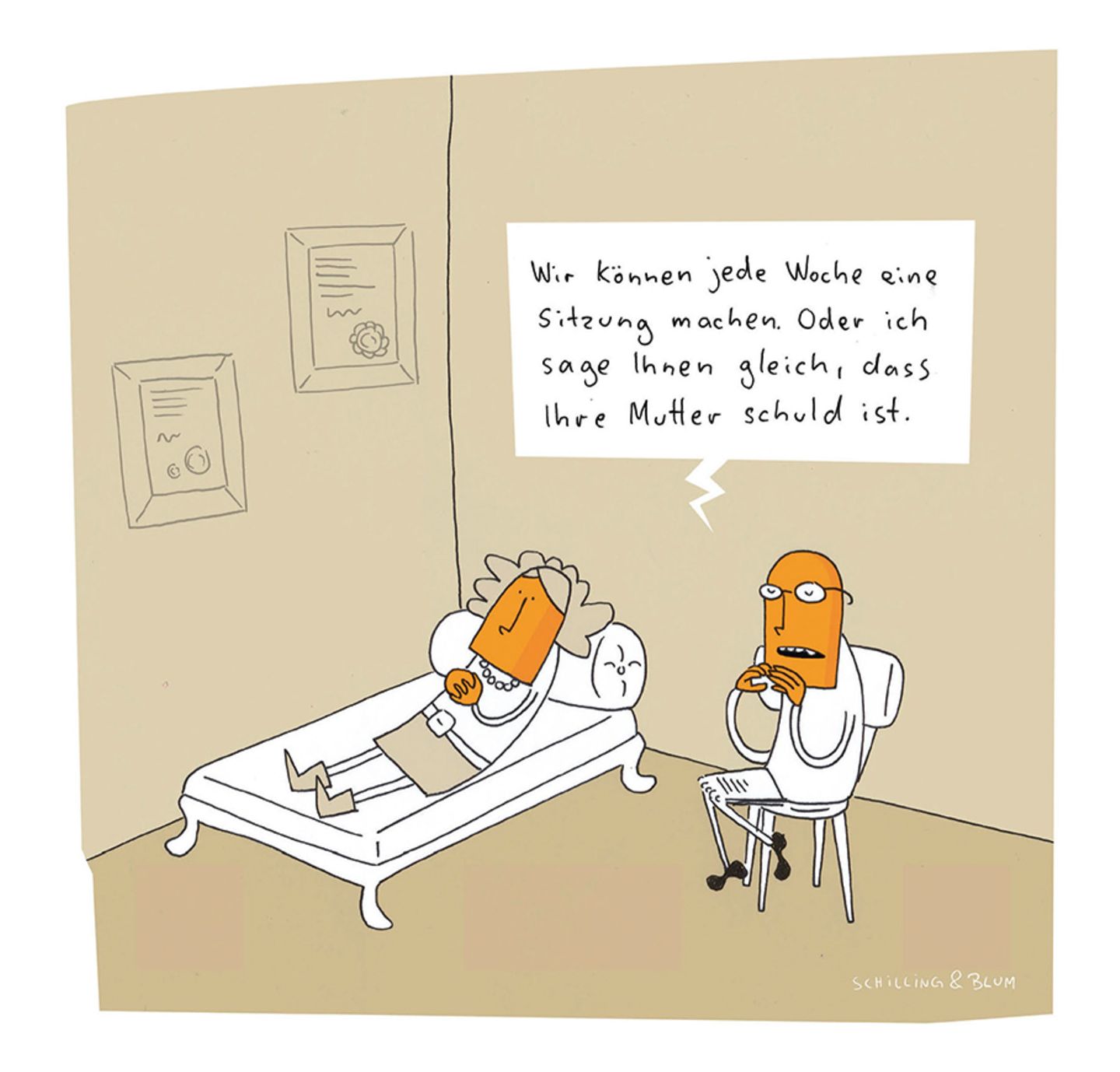 traurige Mutter Cartoon