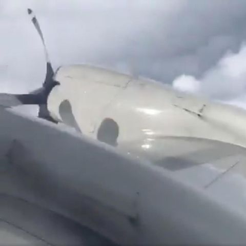 Flugzeug fliegt mitten durch den Hurrikan "Irma"