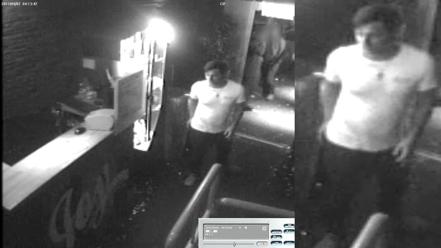 Ein Bild aus der Überwachungskamera zeigt den mutmaßlichen Täter von Henstedt-Ulzburg