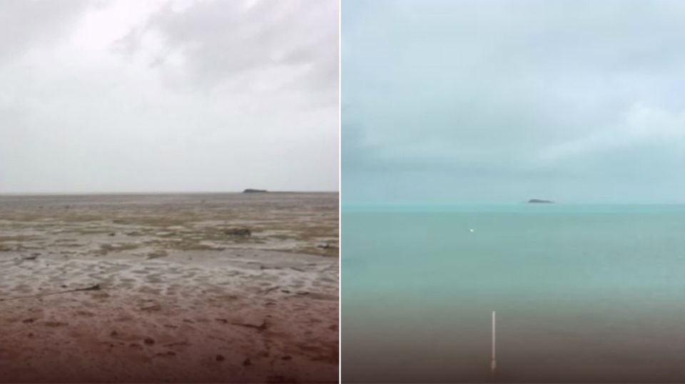 Wasserrückgang auf den Bahamas : Als Hurrikan "Irma" das Meer verschluckte Wasserrückgang auf den Bahamas : Als Hurrikan "Irma" das Meer verschluckte