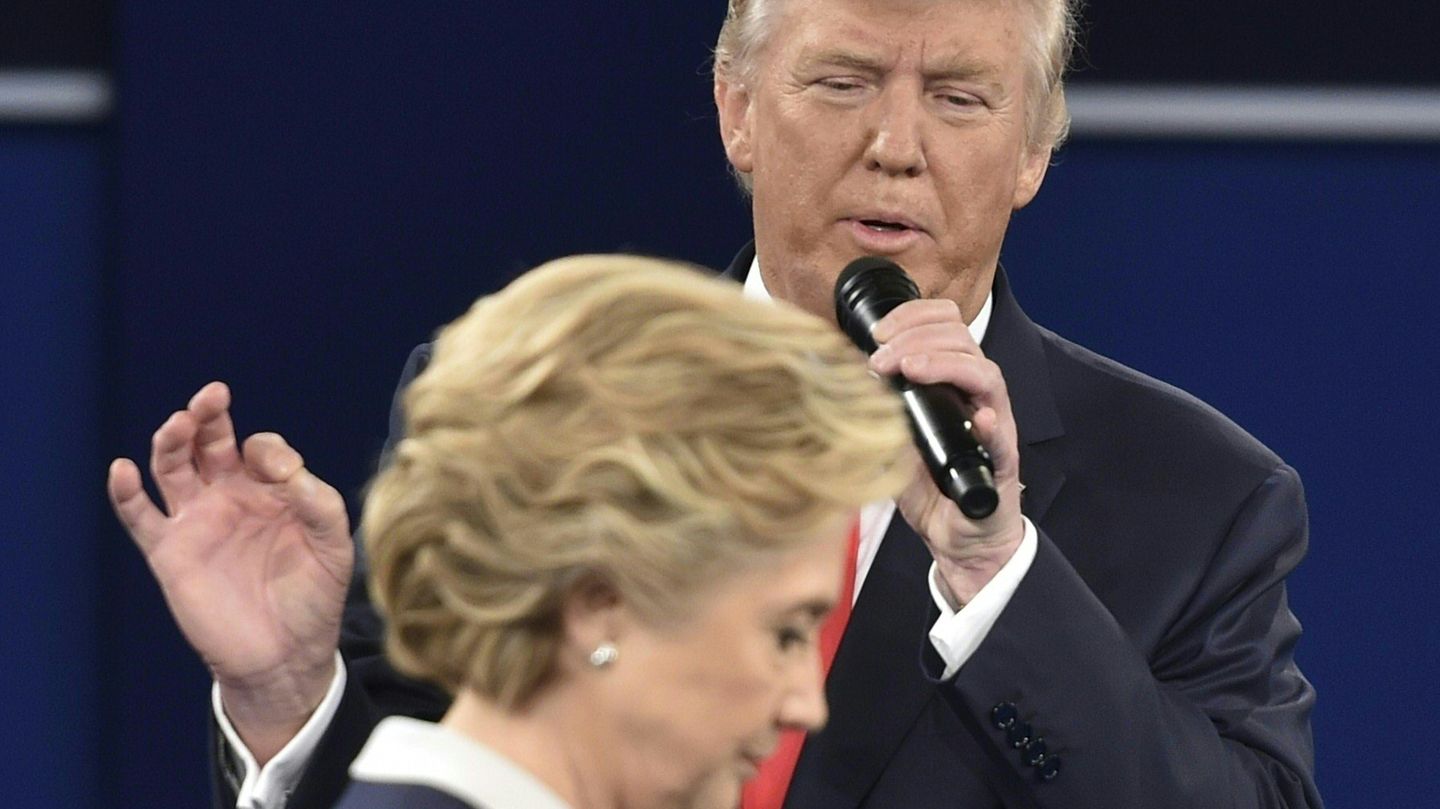 Hillary Clinton und Donald Trump beim TV-Duell