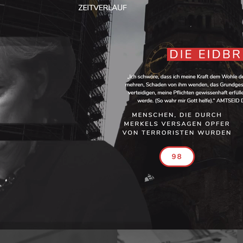 Die Anti-Merkel-Webseite der AfD wirkt düster