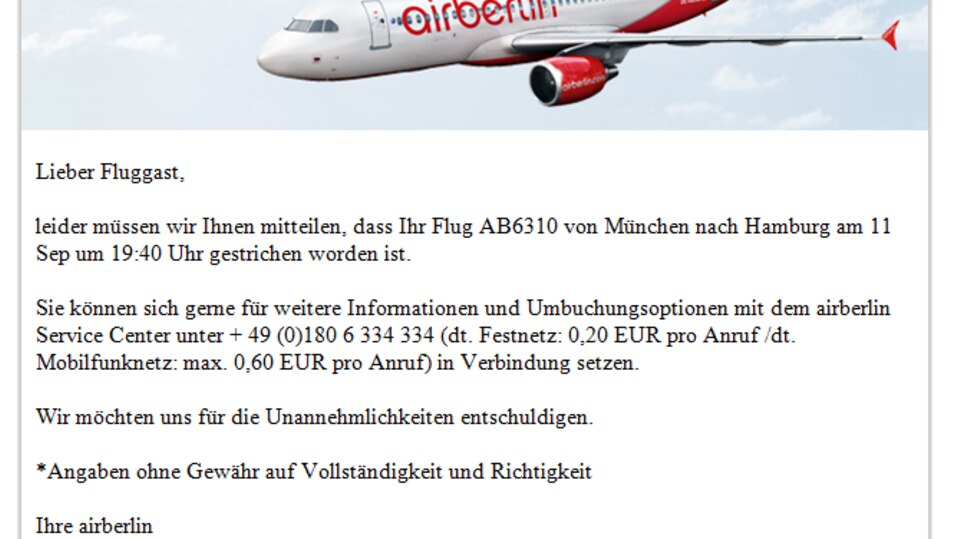 Insolvenz der Fluglinie: "Liebe Air Berlin ..." - der Leidensbrief einer enttäuschten Kundin Insolvenz der Fluglinie: "Liebe Air Berlin ..." - der Leidensbrief einer enttäuschten Kundin
