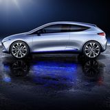 Typische Merkmale eines Elektrofahrzeugs: langer Radstand und kurzer Überhänge