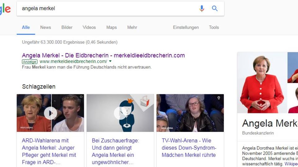 Wahlkampf: AfD stellt düstere Anti-Merkel-Webseite ins Netz - und kauft beste Position bei Google dafür Wahlkampf: AfD stellt düstere Anti-Merkel-Webseite ins Netz - und kauft beste Position bei Google dafür