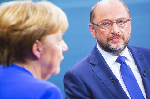 Martin Schulz und Angela Merkel