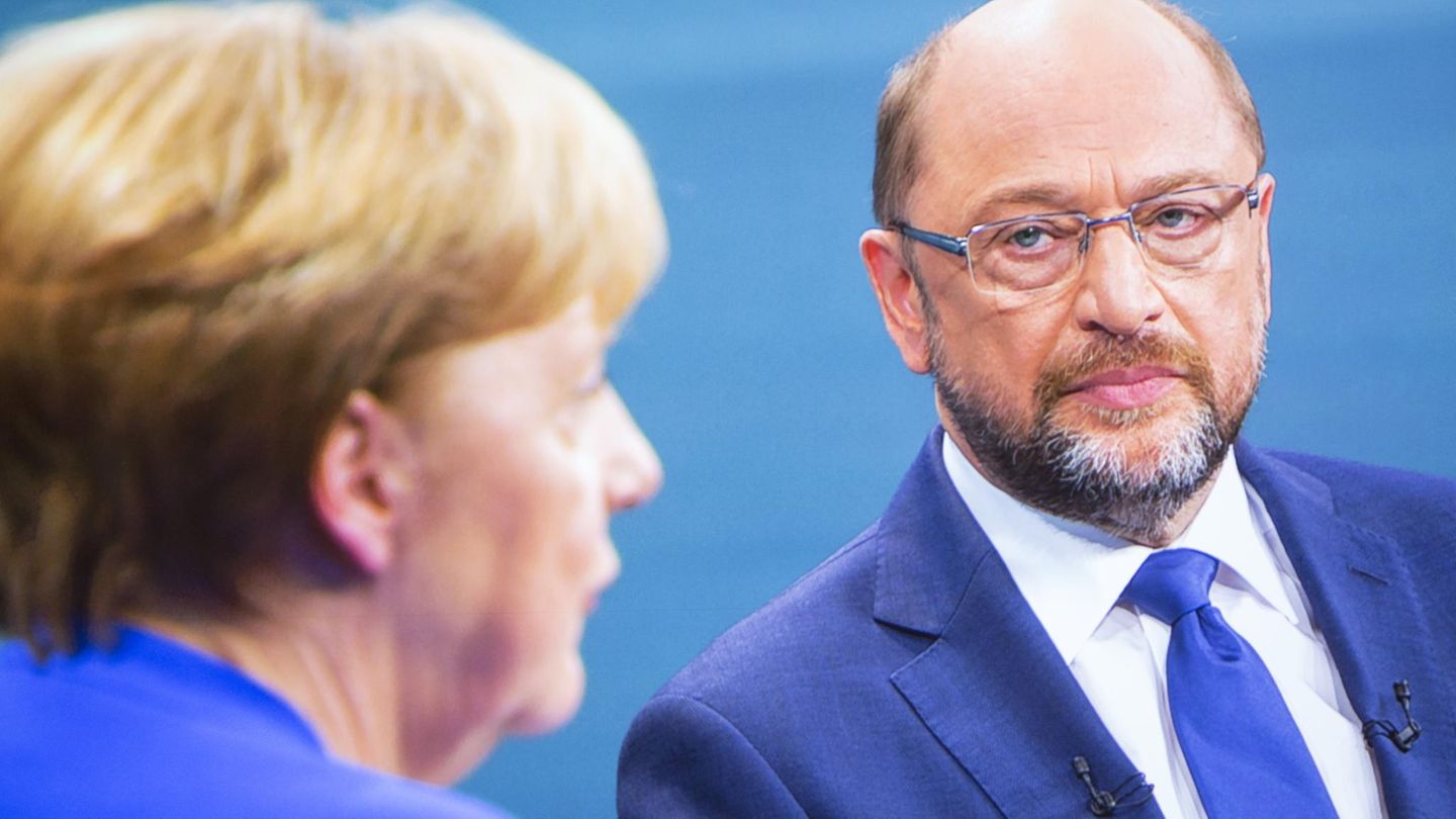 Martin Schulz und Angela Merkel