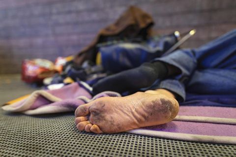 Tennessee: Ein Obdachloser liegt am Boden (Symbolfoto)