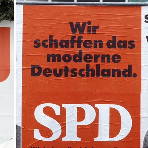 Mit Plakaten und Programmen gehen CDU und SPD im Bundestagswahlkampf auf Stimmenfang (Archivbild)