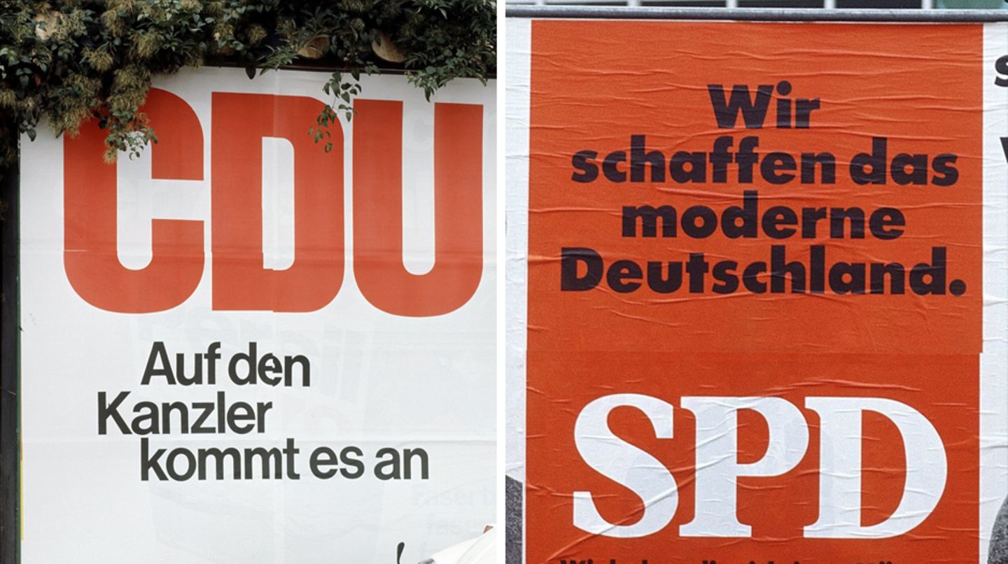 Mit Plakaten und Programmen gehen CDU und SPD im Bundestagswahlkampf auf Stimmenfang (Archivbild)