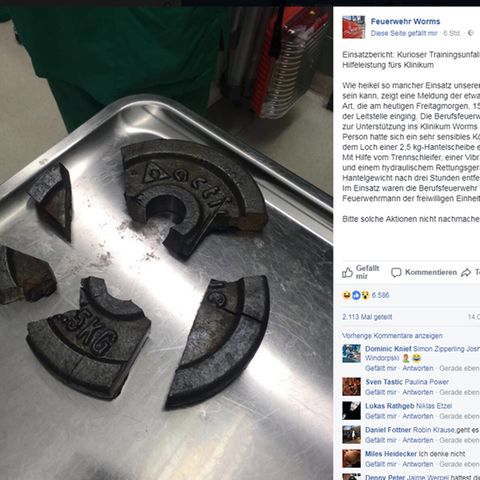Zerbrochene Hantelscheibe