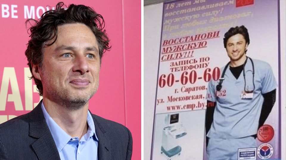 Zach Braff Russen Klauen Scrubs Star Für Viagra Kampagne Sternde 