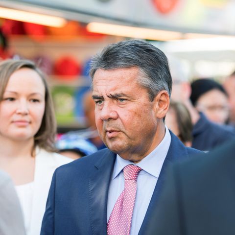 Sigmar Gabriel bemüht sich um eine Lösung im Nordkorea-Konflikt: Der Außenminister bei einer Veranstaltung in Kirchheim.