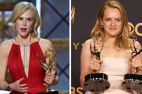 Nicole Kidman und Elisabeth Moss bei der Emmy-Verleihung