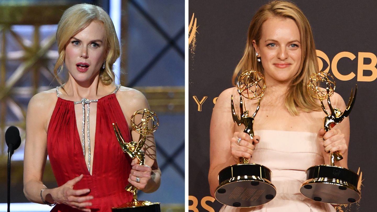 Nicole Kidman und Elisabeth Moss bei der Emmy-Verleihung