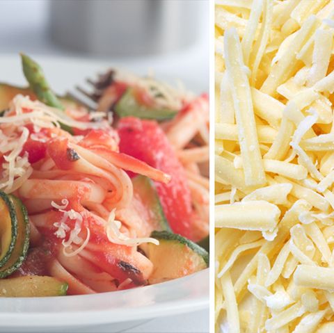 Reibekäse: aus der Tüte direkt auf die Pasta