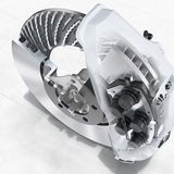 Bei der Hochleistungsbremse Porsche Surface Coated Brake (PSCB, steigert eine die Stahlscheiben aufgebrachte Wolframcarbid-Schic