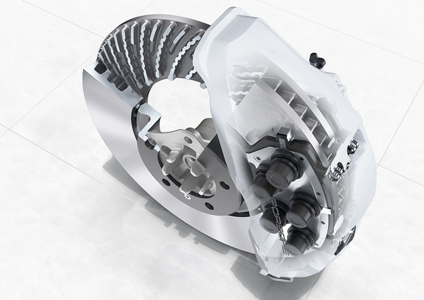 Bei der Hochleistungsbremse Porsche Surface Coated Brake (PSCB, steigert eine die Stahlscheiben aufgebrachte Wolframcarbid-Schic