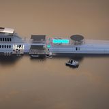 Sonnendecks und ein Hubschrauber Hangar befinden sich an Bord.