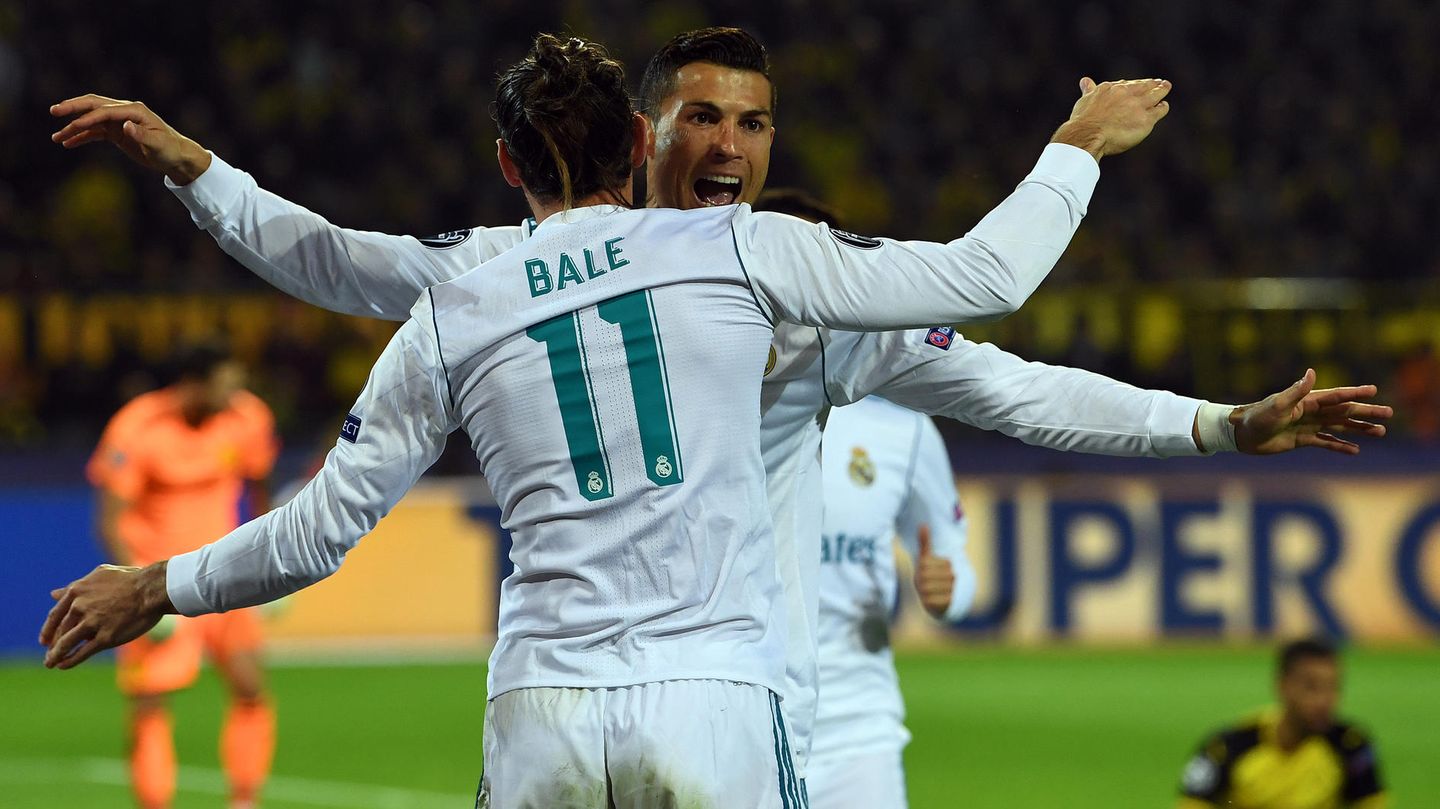 Die Superstürmer von Real Madrid jubeln gemeinsam: Gareth Bale und Cristiano Ronaldo